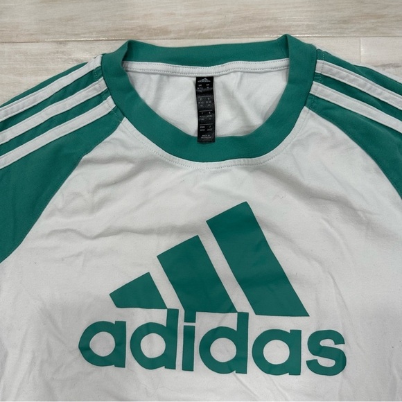 Adidas Teal Raglan Sleeve Shirt - Picture 2 of 3